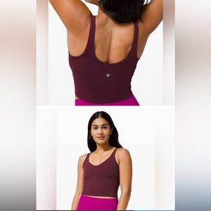 Lulu lemon align cropped tank size 4 purple burgundy